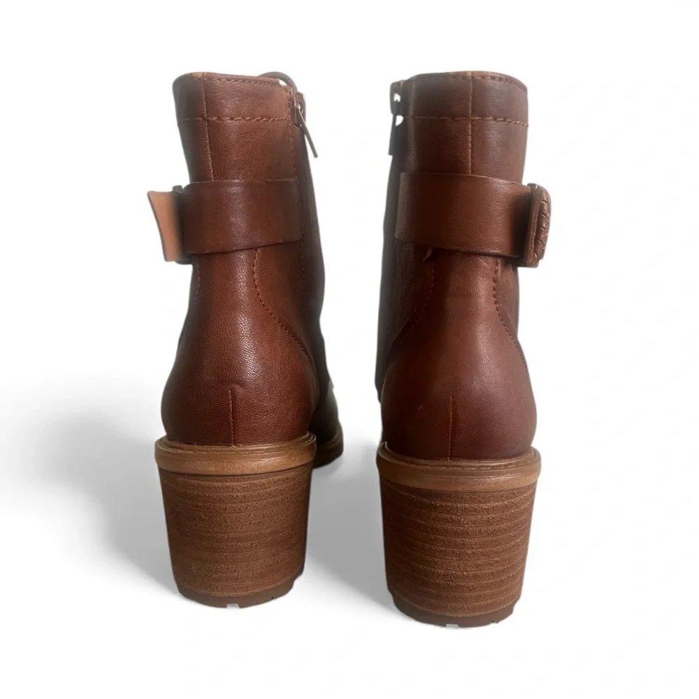 Zodiac Brown Leather Ankle Boots Size 10 - Picture 7 of 12
